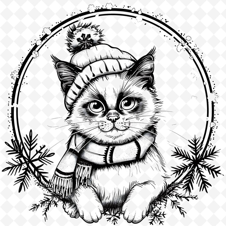 PSD png animal line art and frame stamps collage stamp sketch naturale per l'illustrazione dei personaggi
