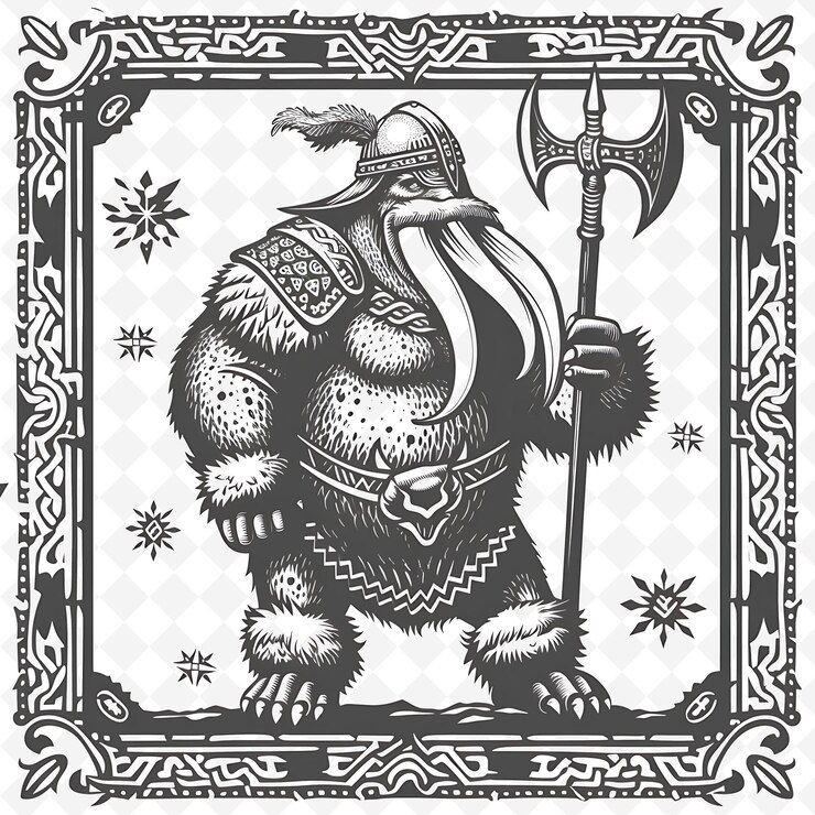 PSD png animal line art and frame stamps collage stamp sketch naturale per l'illustrazione dei personaggi