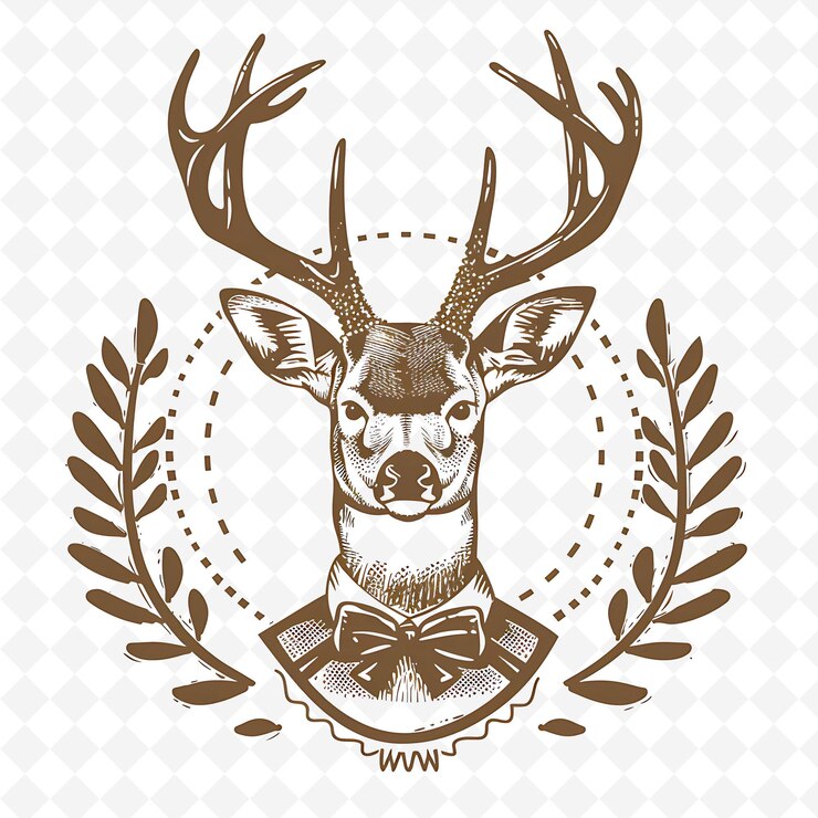 PSD png animal line art and frame stamps collage stamp sketch naturale per l'illustrazione dei personaggi