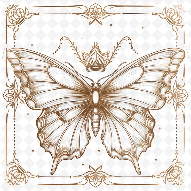 PSD png animal line art and frame stamps collage stamp sketch naturale per l'illustrazione dei personaggi