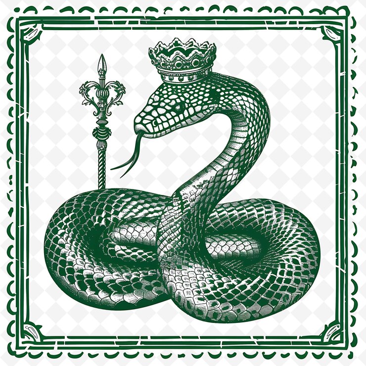 PSD png animal line art und rahmen briefmarken collage briefmarke natürliche skizze zur charakterillustration