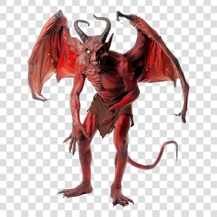 PSD png animale diavolo drago sfondo bianco