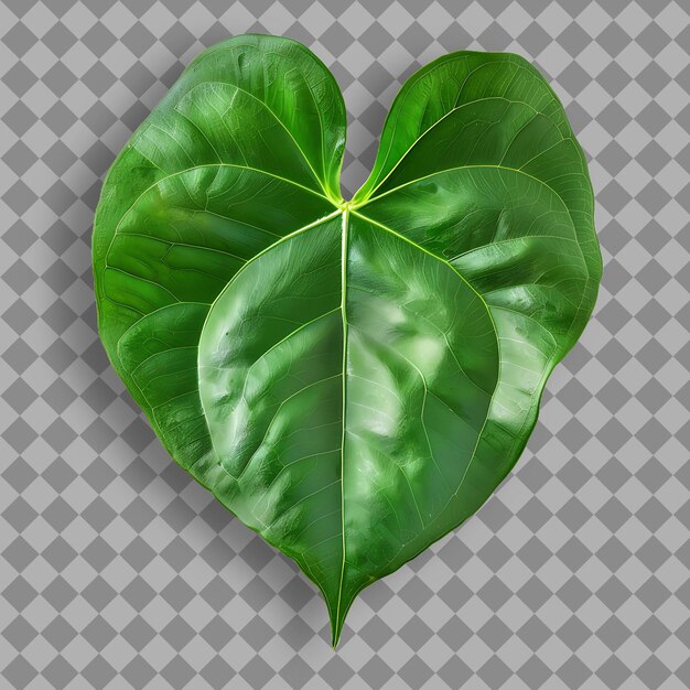 PSD png anthurium leaf avec une forme de feuille en forme de cœur et un vert profond c vue supérieure objet naturel isolé