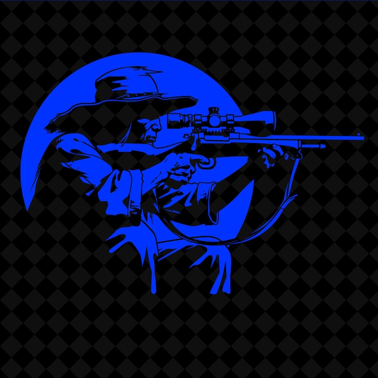 PSD png apache-scout mit einem henry-gewehr konzentriert und bereit, zu zielen mittelalterlicher krieger charakterform