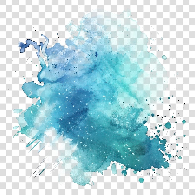 PNG Aquarell von Flecken-Hintergründen Türkis-Malerei