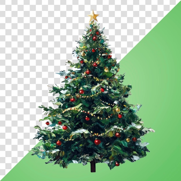PNG Un árbol de Navidad decorado celebración festiva tradicional