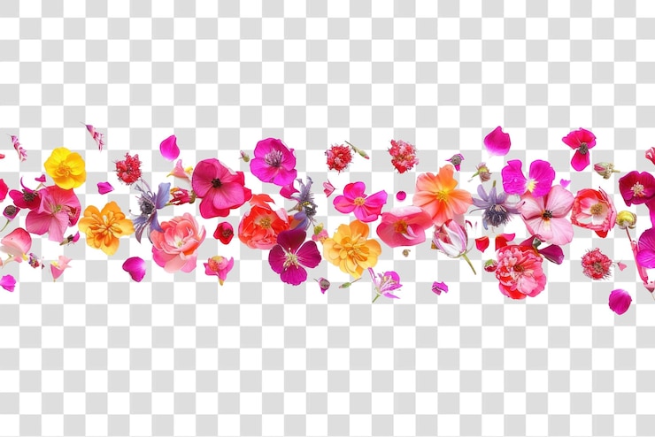 PSD png arreglo floral colorido en blanco