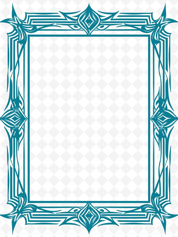 PSD png art deco arte del marco con patrones geométricos y acentos dorados ilustración arte del marco decorativo