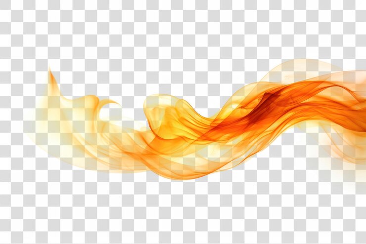 PSD png arte abstrata de ondas laranja fluindo