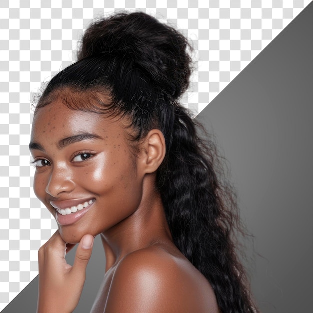 PNG beauté naturelle rayonnante femme souriante