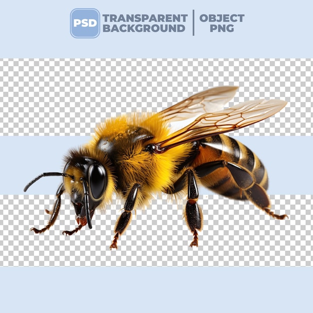 PSD png bee en un fondo transparente psd