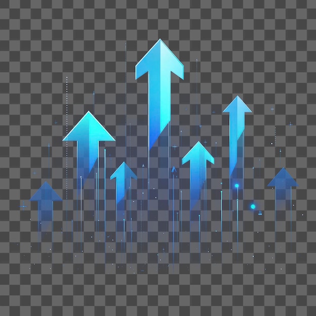 PNG Blue arrows pointing upwards background financial graphics