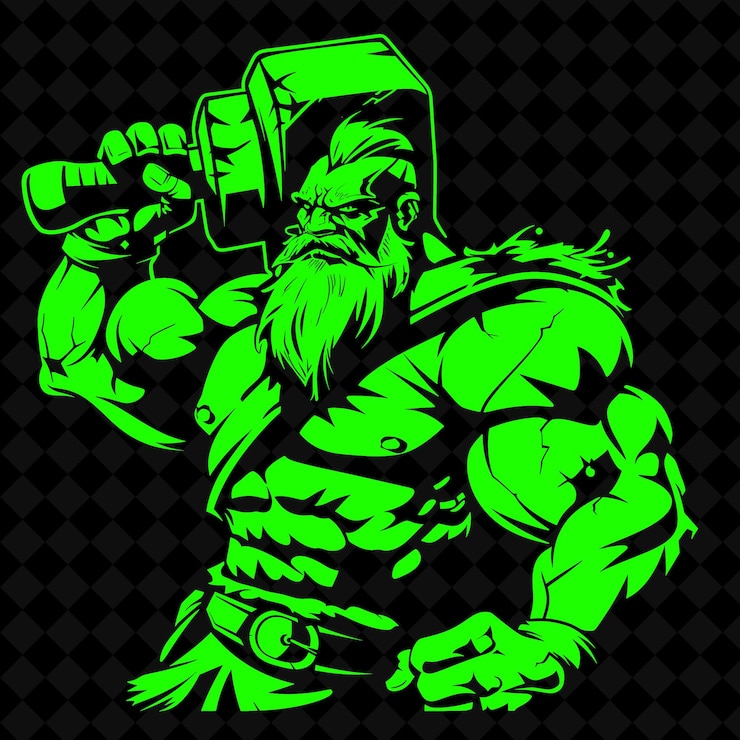 PSD png bogatyr russo com uma maçaneta uma expressão determinada em uma forma de personagem de guerreiro medieval