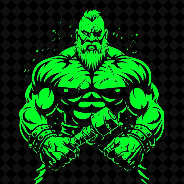 PSD png bogatyr russo com uma maçaneta uma expressão determinada em uma forma de personagem de guerreiro medieval
