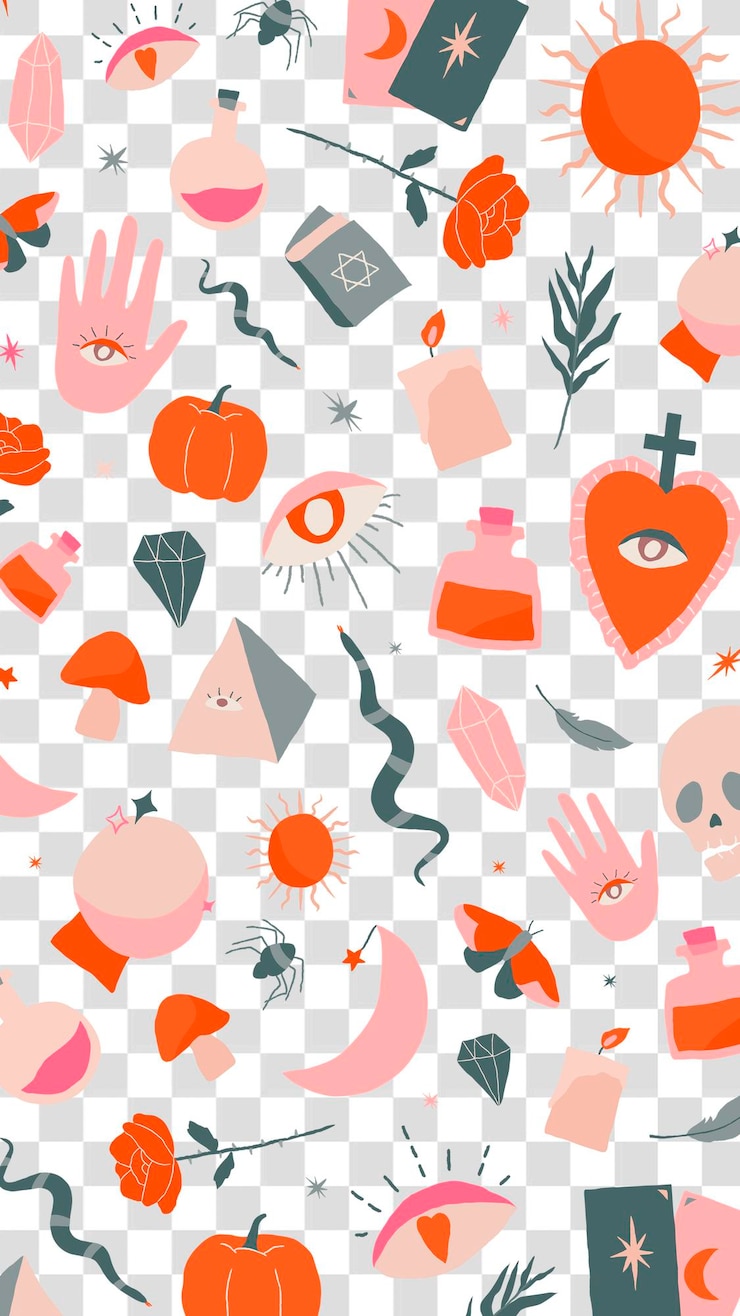 PSD png-bohemian-hexerei-droodle halloween durchsichtig