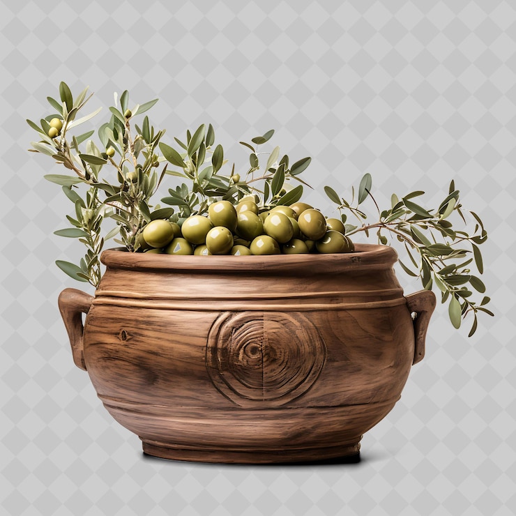 PSD png bonsai de oliva terra cotta pot de hojas oblongas es del mediterráneo decoración de árboles diversos transparentes