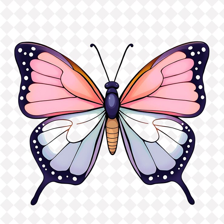 PSD png borboleta mística com formas de asas simétricas colocadas aleatoriamente desenho de animais bonitos etéreos