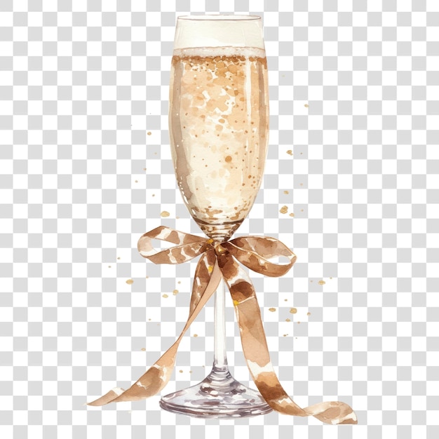 PNG Braune Coquette Champagner Illustration Getränke Band