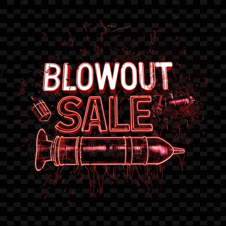 PSD png brillante neon shimmer de texto de venta de explosión con una idea de decoración explosiva única