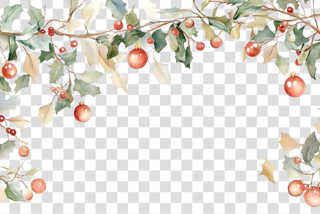 PNG Bunting Kaninchen Weihnachtsrand Illustration Aquarell Ornamente