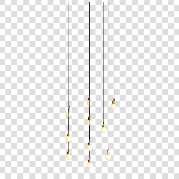 PSD png cadena de luces de navidad led de iluminación de luz colgada