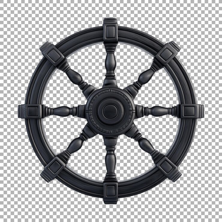 PSD png captain ships wheel on transparent background ai generated