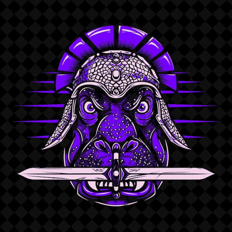 PSD png cara de hipopótamo descontento con un casco de gladiador y su mascota animal colecciones de esquemas