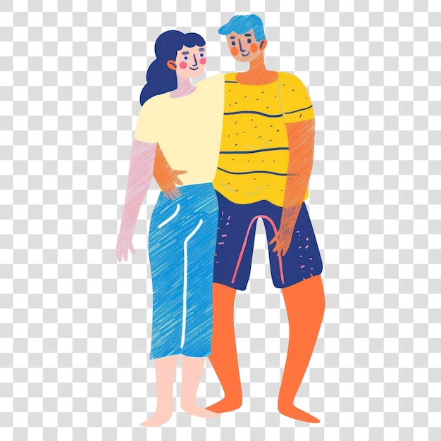 PNG casal lgbt pessoa vestimenta ilustrada