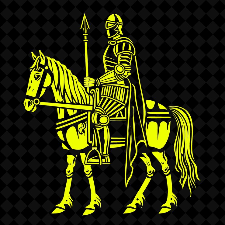 PSD png catafract bizantino con una lanza de kontarion y una forma de personaje de guerrero medieval