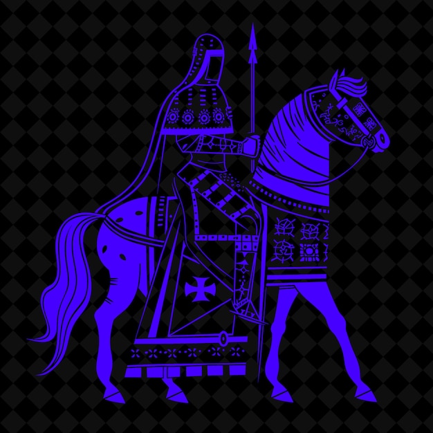 PSD png cataphract byzantin avec une lance de kontarion et une forme de personnage de guerrier médiéval