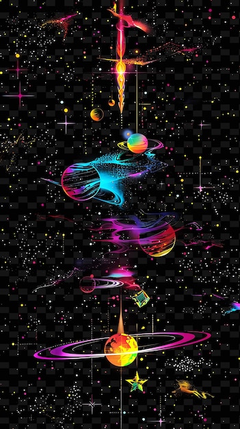 Png celestial tape decal mit designs inspiriert von sternen planeten kreativ neon y2k form dekorativ