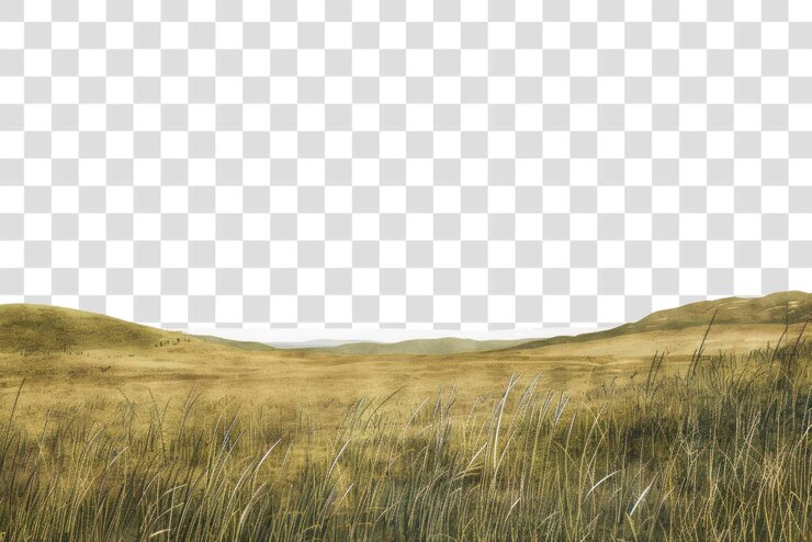PSD png le champ d'herbe borde la mongolie intérieure illustration paysage paysage