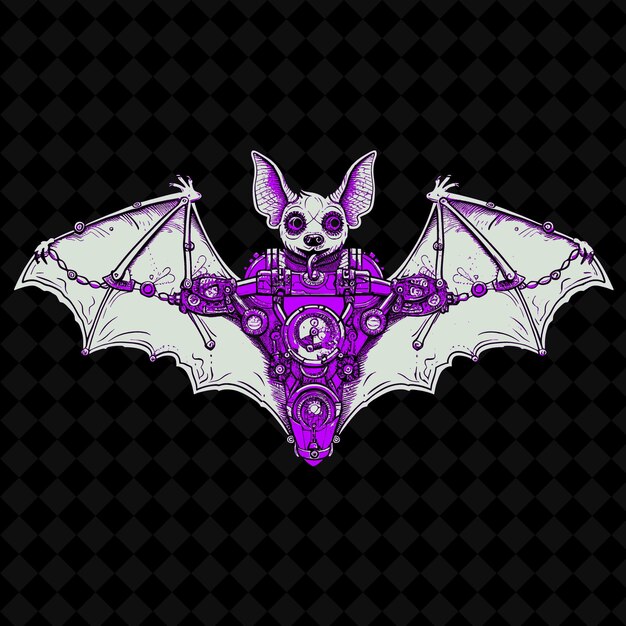 Png La Chauve-souris Curieuse Avec Un Corps D'horloge Et Une Aile Mécanique Illu Mascotte Animale Collections De Contours