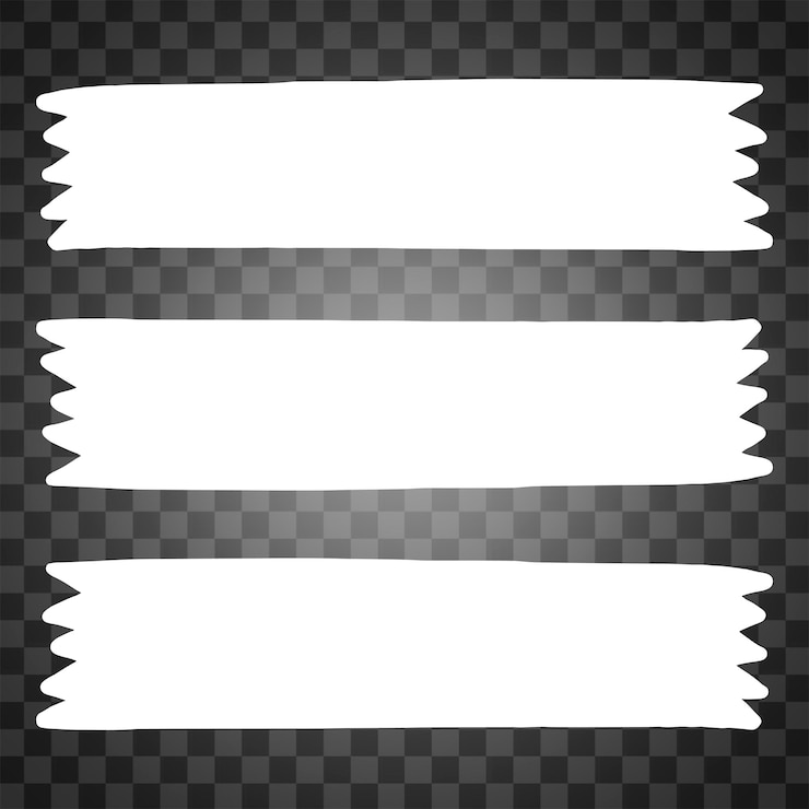 PSD png cintas de washi blancas artículos de papelería elemento de collage fondo transparente