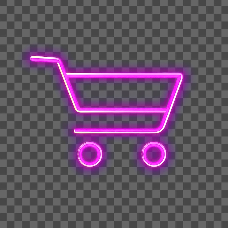 PSD png un clip de iluminación de neón para las compras
