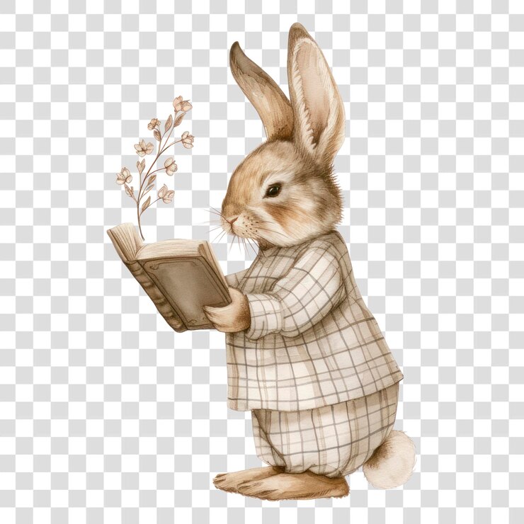 PSD png coelho aquarela roedor animal mamífero