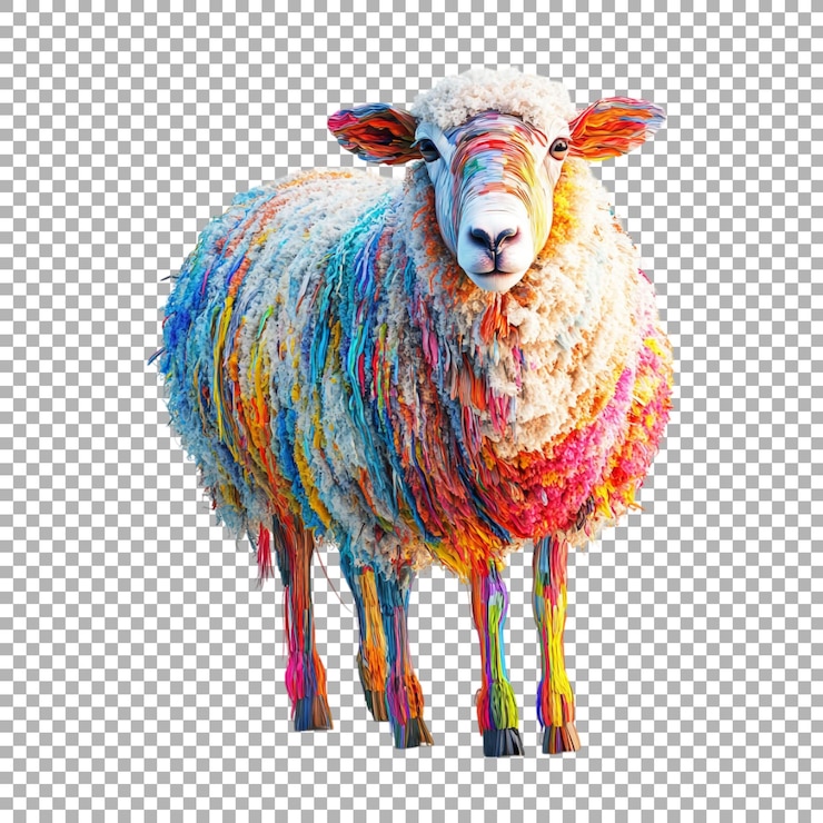 PSD png colorate pecore di eid ul adha su uno sfondo trasparente