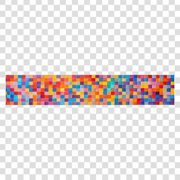PSD png colorful geometric pattern adhesive strip art white background accessories