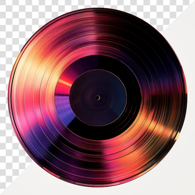 PNG Colorful vinyl record on black