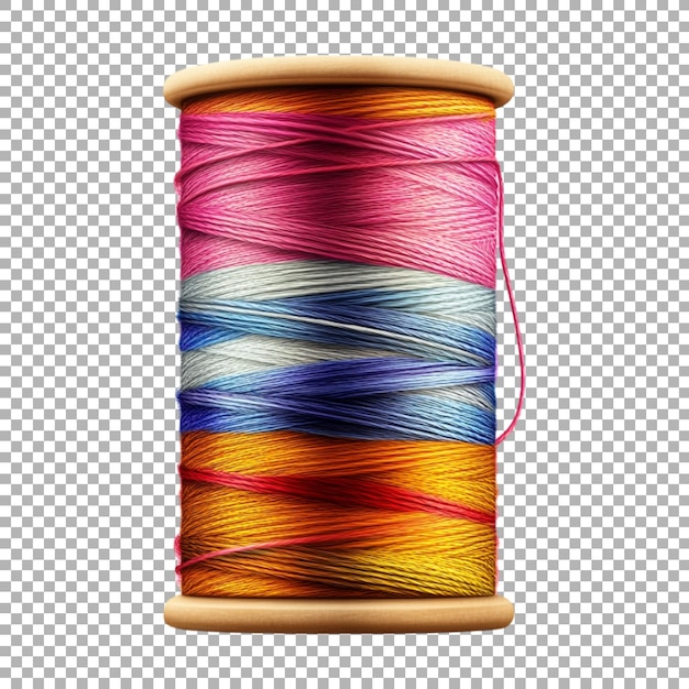 PNG colorido hilo de coser en fondo transparente Ai generado