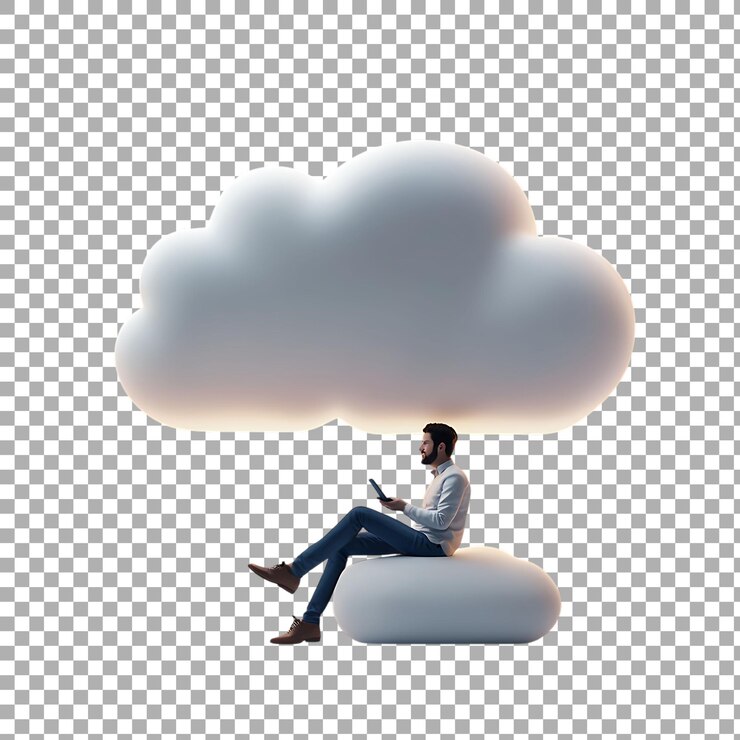 PSD png concept aplicaciones móviles y servicios en la nube negocios en un fondo transparente
