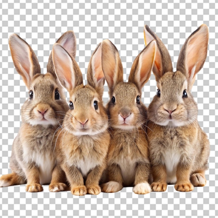 PSD png conejitos de la familia de conejos ilustraciones conejos