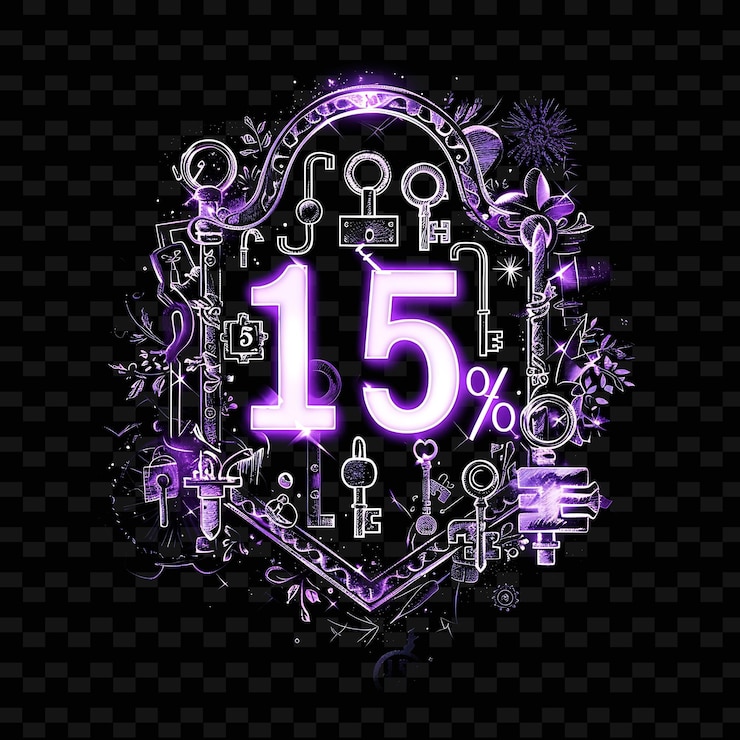 PSD png coruscation de neón reluciente de 15 texto con una idea de decoración única de neon lilac col