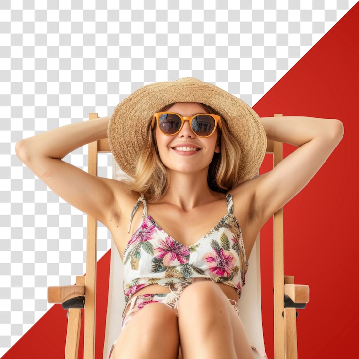 PSD png costumi da bagno occhiali da sole per adulti rilassamento