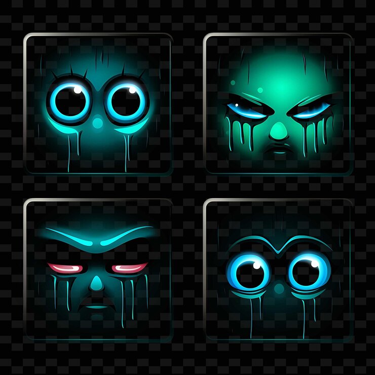 PSD png creative emoji neon line elementi di design moderni per opere d'arte vibranti e accattivanti