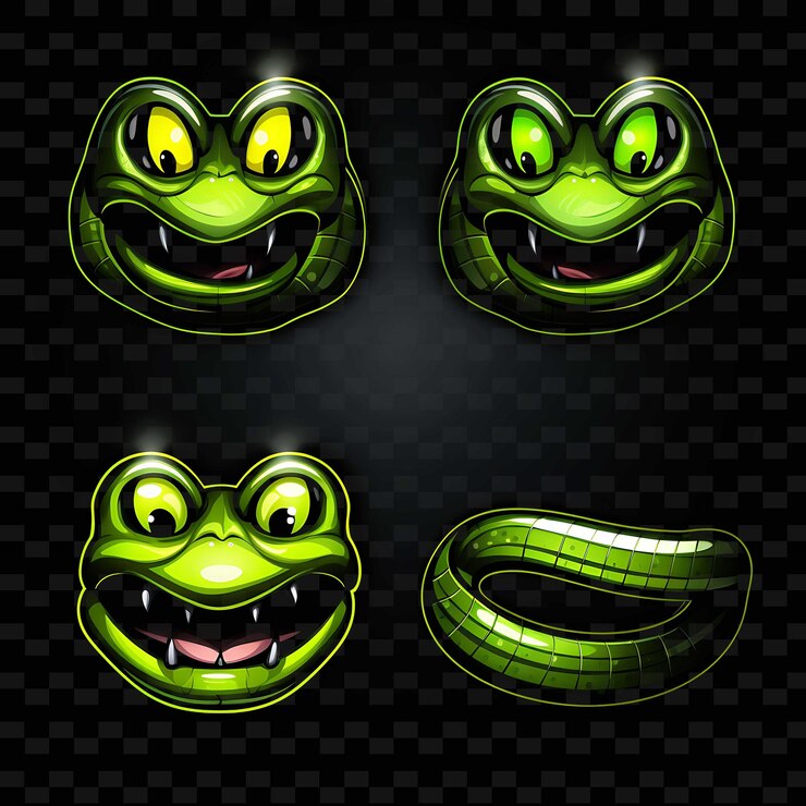 PSD png creative emoji neon line elementi di design moderni per opere d'arte vibranti e accattivanti