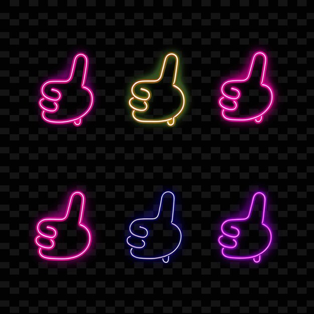 Png creative emoji neon line elementos de design moderno para obras de arte vibrantes e cativantes