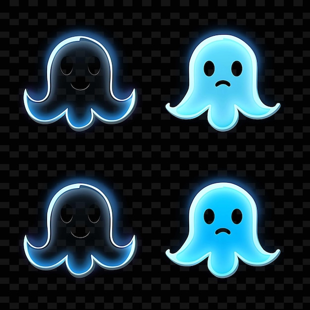 PSD png creative emoji neon line elementos de design moderno para obras de arte vibrantes e cativantes