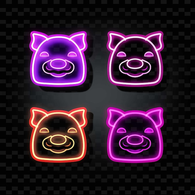 Png creative emoji neon line elementos de design moderno para obras de arte vibrantes e cativantes