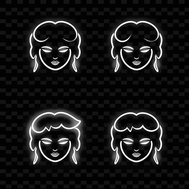 PSD png creative emoji neon line elementos de design moderno para obras de arte vibrantes e cativantes